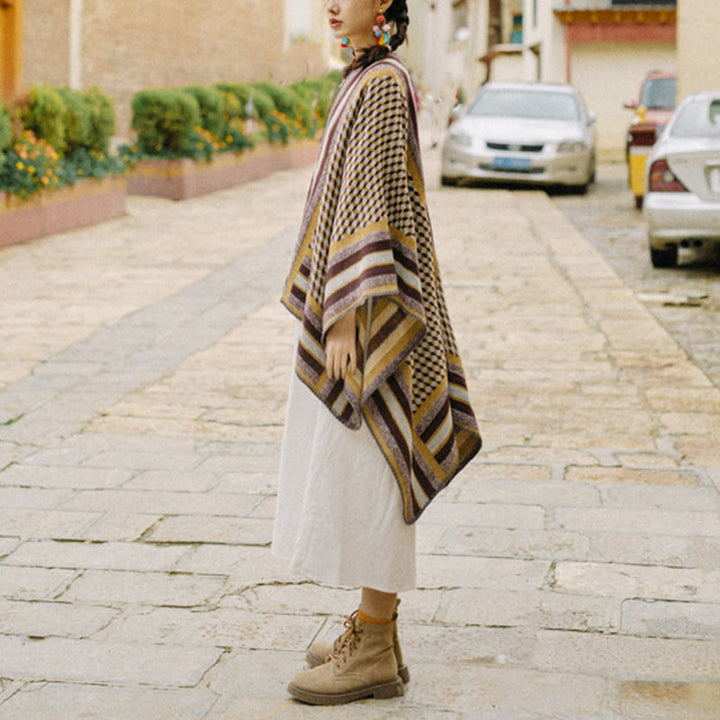Châle tibétain en Buddha Stones , motif classique, écharpe de voyage confortable et chaude pour l'hiver - image 16