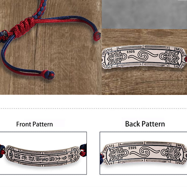 Bracelet de protection amulette de paix en argent sterling 925 Buddha Stones
