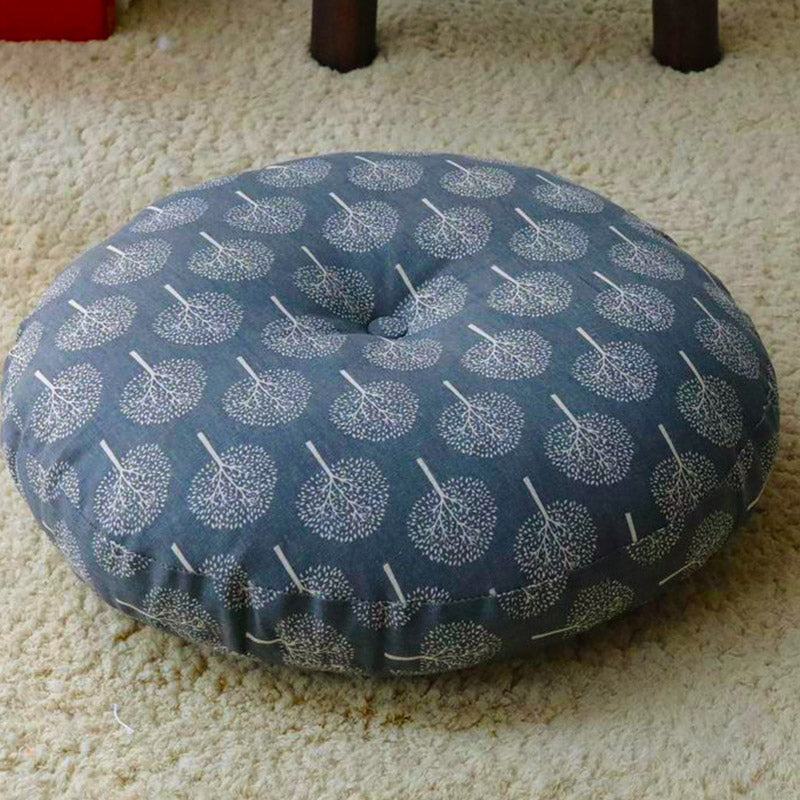 Coussin de siège de méditation en lin à motif simple Buddha Stones et lotus, décoration de salon pour la maison - Détachable - 40cm*10cm - Bleu acier clair - image 24