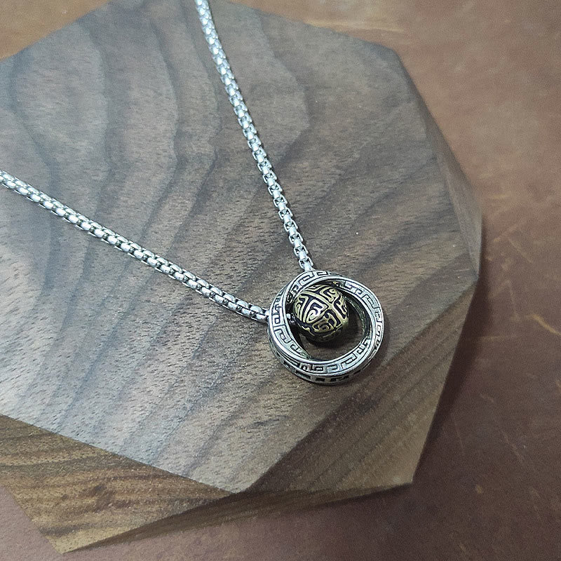 Collier pendentif porte-bonheur en cuivre avec perles Mobius et Buddha Stones