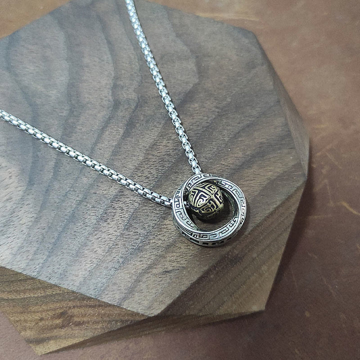 Collier pendentif porte-bonheur en cuivre avec perles Mobius et Buddha Stones