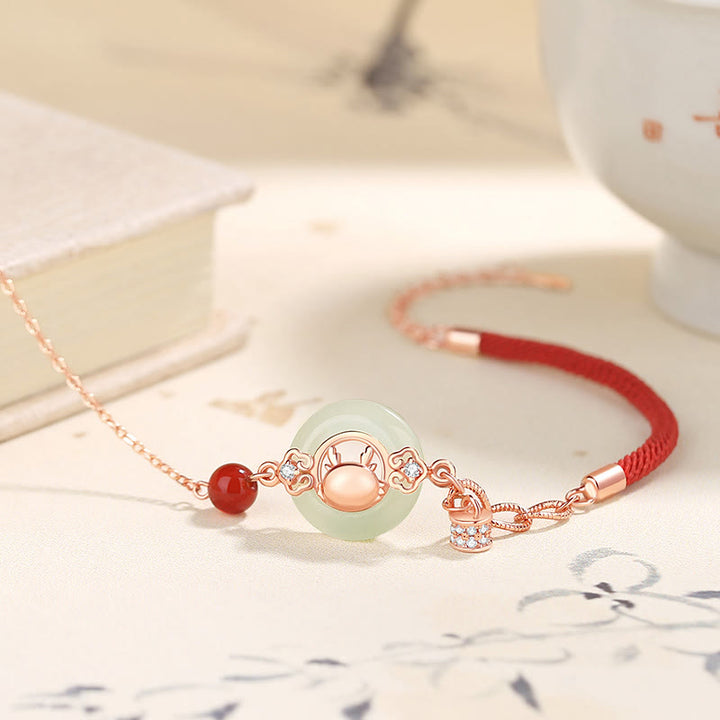 Bracelet de protection avec pendentif en argent sterling 925 et jade Hetian naturel en zircon et pierre de Buddha Stones