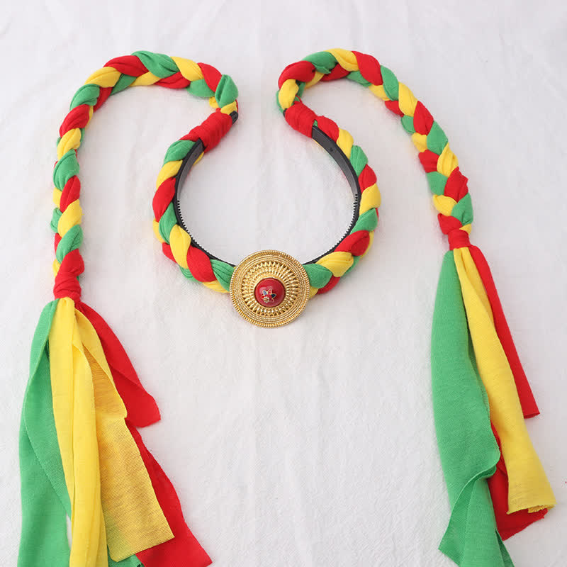 Accessoires pour cheveux en perles à pompon colorées tibétaines - Vert - Perler - image 19