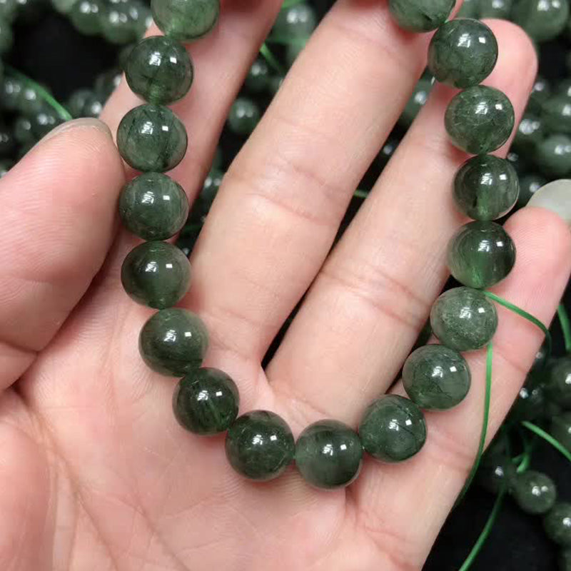 Bracelet de bénédiction et de richesse en cristal vert naturel Buddha Stones