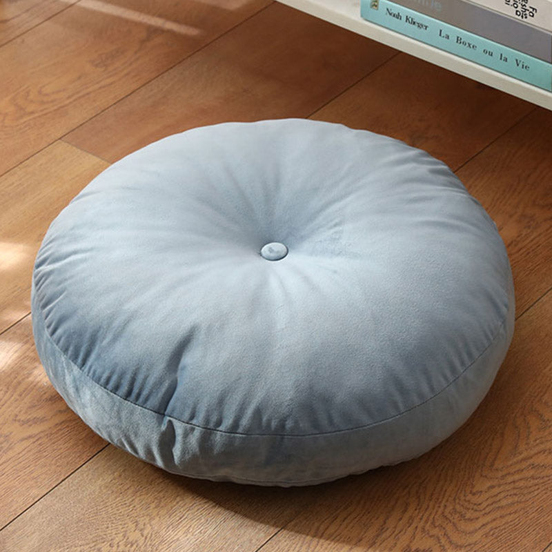 Coussin de siège de méditation en lin à motif simple Buddha Stones et lotus, décoration de salon pour la maison - Détachable - 40cm*10cm - Bleu poudre - image 28