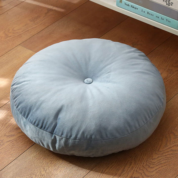 Coussin de siège de méditation en lin à motif simple Buddha Stones et lotus, décoration de salon pour la maison - Détachable - 40cm*10cm - Bleu poudre - image 28