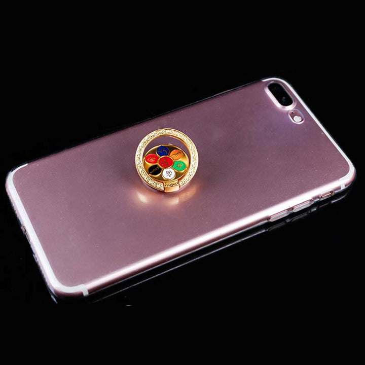 Support de téléphone tibétain Om Mani Padme Hum Peace Ring Support de téléphone universel Décorations