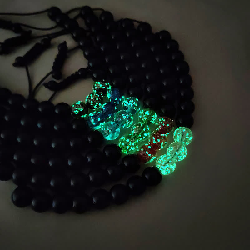Bracelet de force lumineux en obsidienne noire Buddha Stones