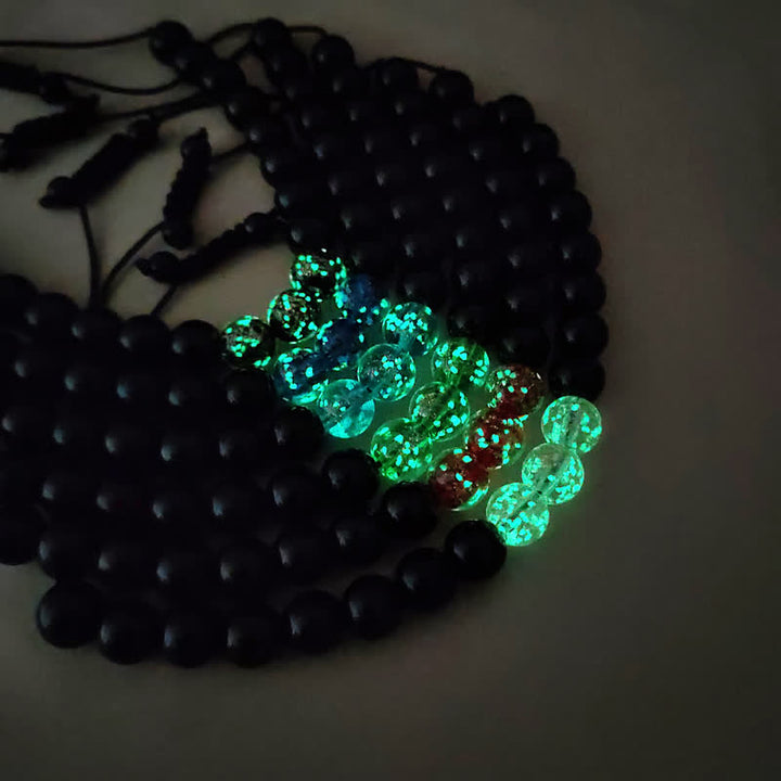 Bracelet de force lumineux en obsidienne noire Buddha Stones