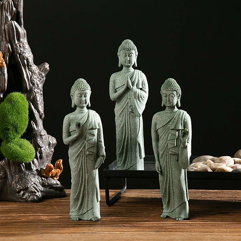 Buddha Stones Méditation Tibétaine Contemplation Bouddha Sérénité Compassion Statue Figurine Décoration