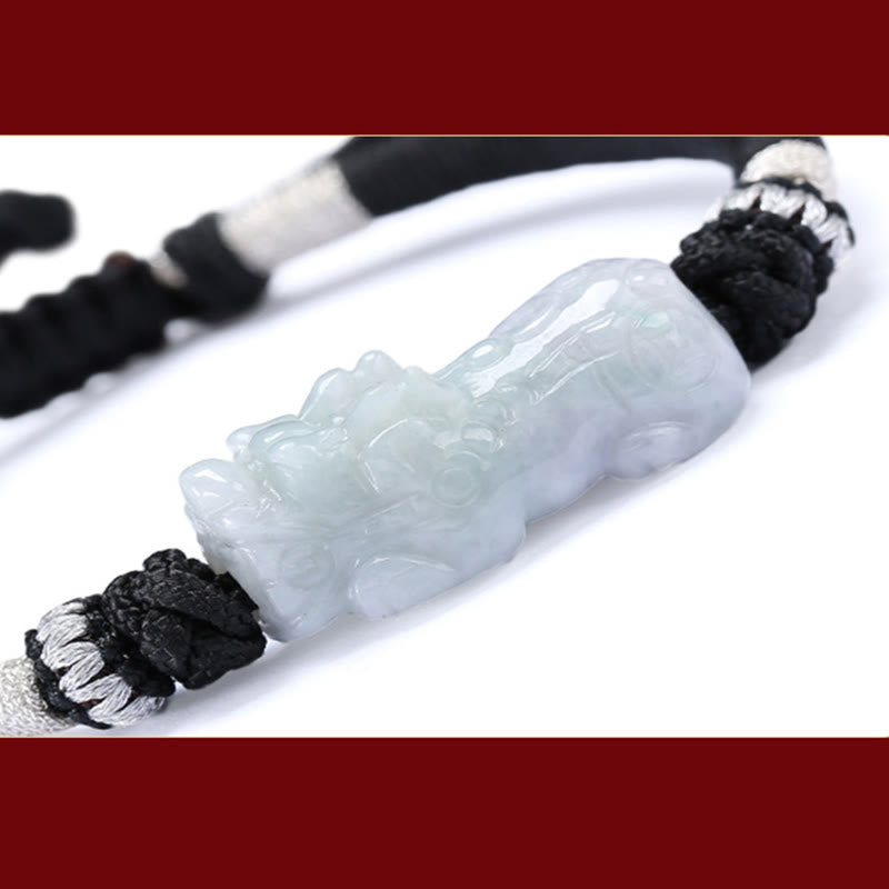 Bracelet tressé en jade naturel PiXiu fait à la main avec Buddha Stones