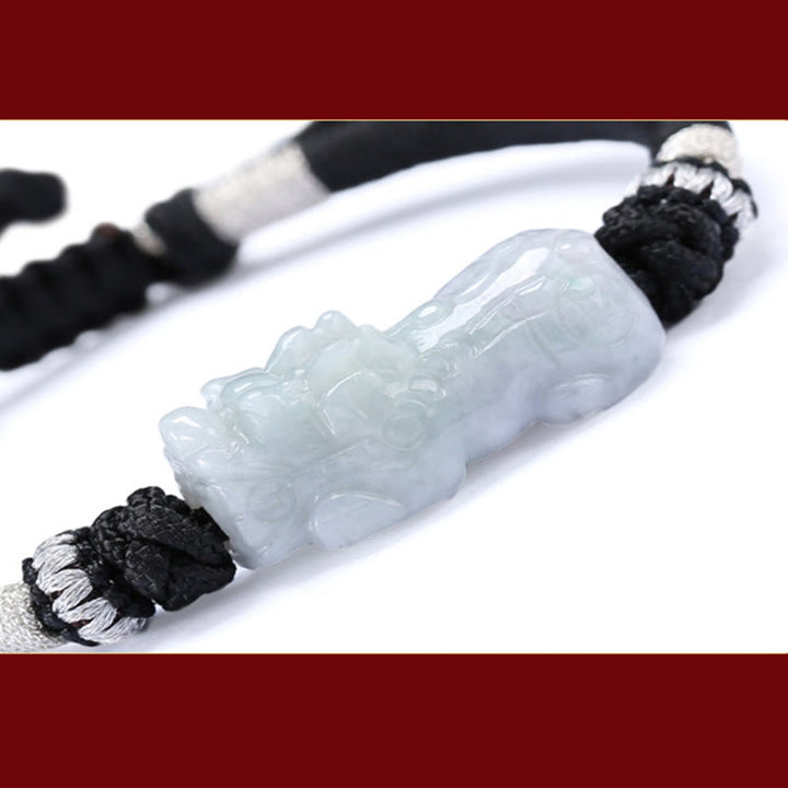 Bracelet tressé en jade naturel PiXiu fait à la main avec Buddha Stones