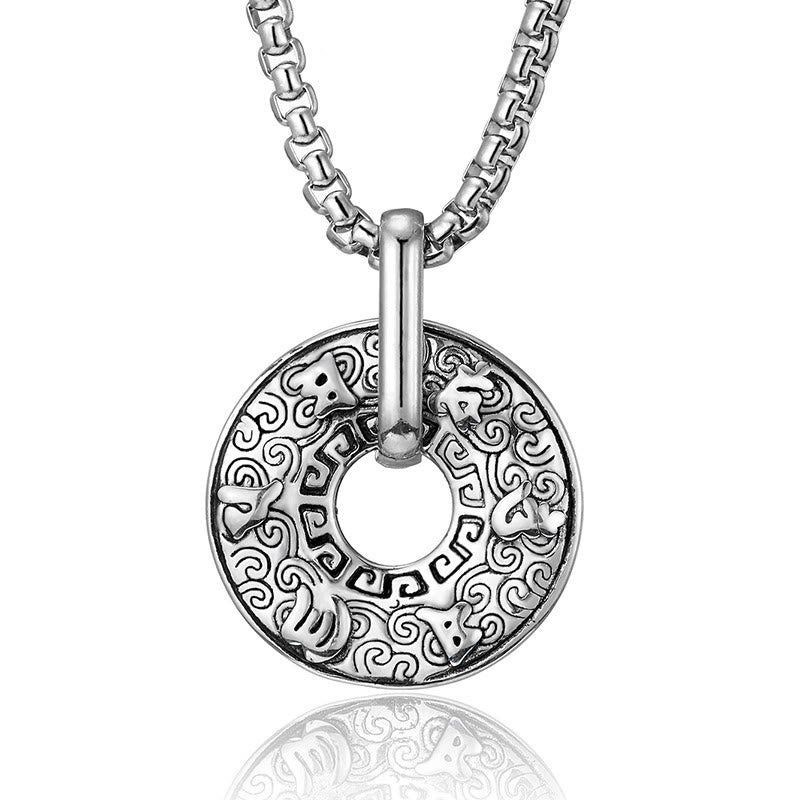 Collier pendentif tibétain en Buddha Stones Om Mani Padme Hum avec boucle de paix et créativité - Argent Om Mani Padme Hum - image 9