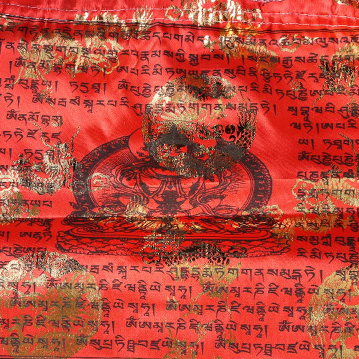 Buddha Stones Décoration extérieure de 20 drapeaux de prière représentant le cheval du vent tibétain aux 5 couleurs et le Sutra de la longévité - image 7