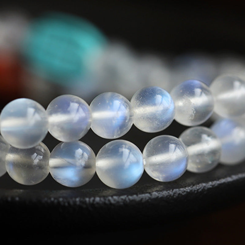 Bracelet de guérison en cristal de Buddha Stones : Mala, pierre de lune, ambre, lotus et turquoise. - image 6