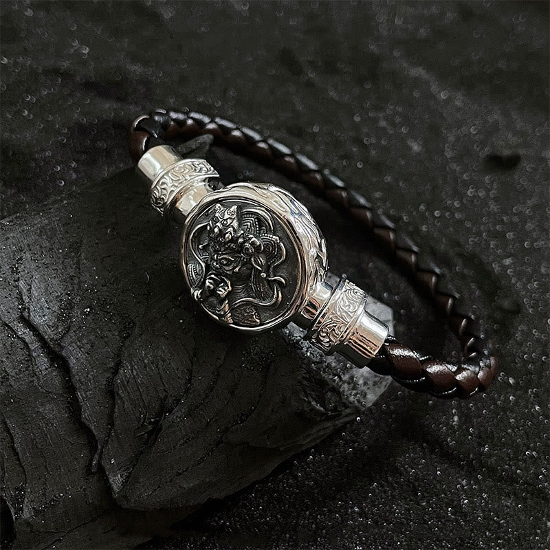 Bracelet tibétain en argent sterling 925 Buddha Stones et protection de la déesse de la richesse Zakiram