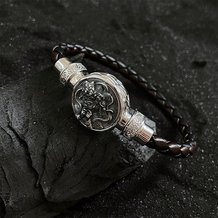 Bracelet tibétain en argent sterling 925 Buddha Stones et protection de la déesse de la richesse Zakiram