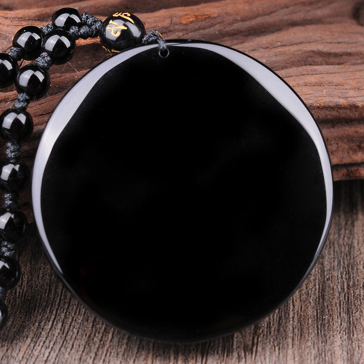 Collier avec pendentif en obsidienne, dragon, phénix , Buddha Stones Bagua - image 4