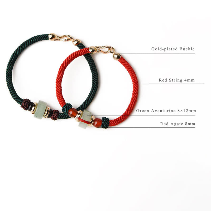Bracelet porte-bonheur tressé en aventurine verte tibétaine avec Buddha Stones