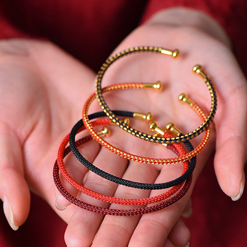Bracelet manchette tressé fait main avec Buddha Stones au design simple - image 1