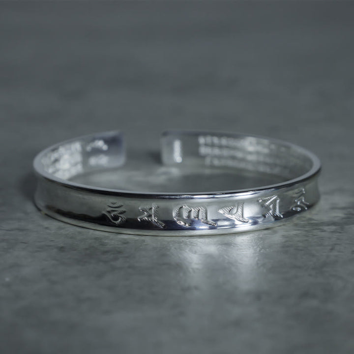 Bracelet en cuivre blanc avec mantra tibétain et Buddha Stones - image 6