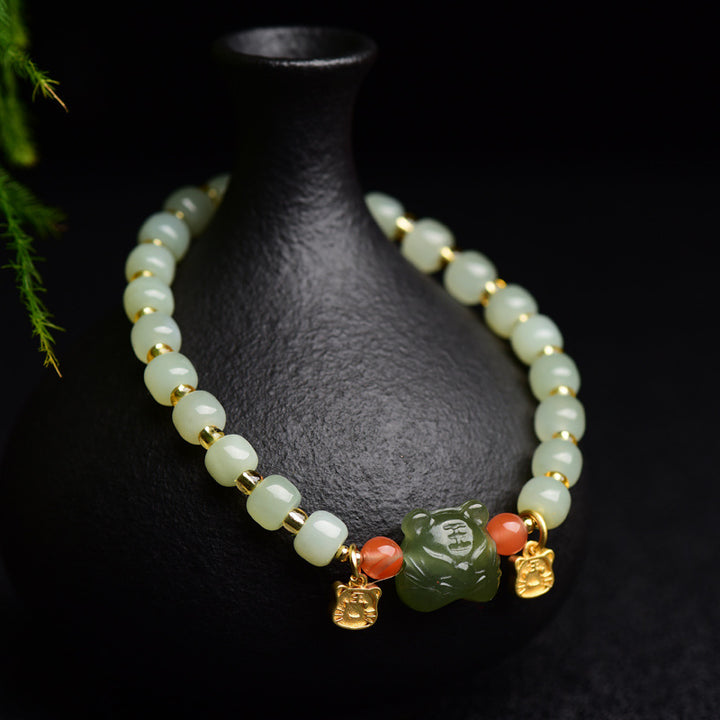 Bracelet d'abondance en jade porte-bonheur du zodiaque chinois