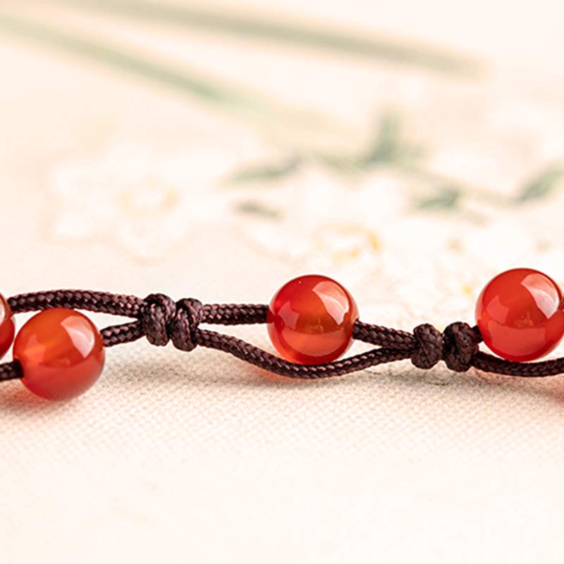 Bracelet calme en agate rouge, agate mousse et cinabre de Buddha Stones