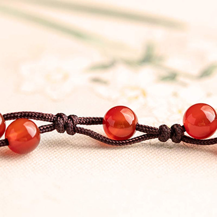 Bracelet calme en agate rouge, agate mousse et cinabre de Buddha Stones