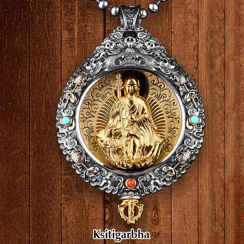 Buddha Stones Zodiaque chinois Bouddha natal Thangka Neuf palais Huit diagrammes Richesse Collier pendentif rotatif