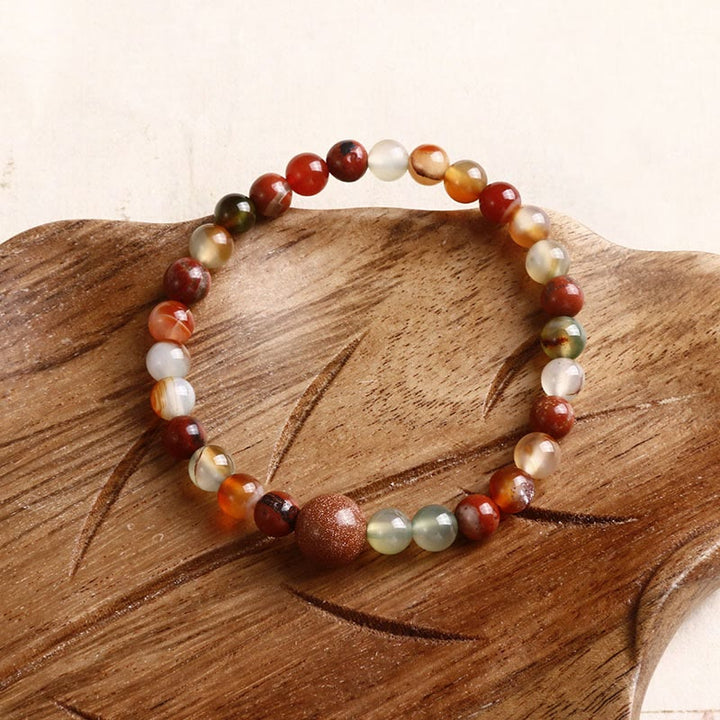 Bracelet de protection en agate et jaspe en Buddha Stones