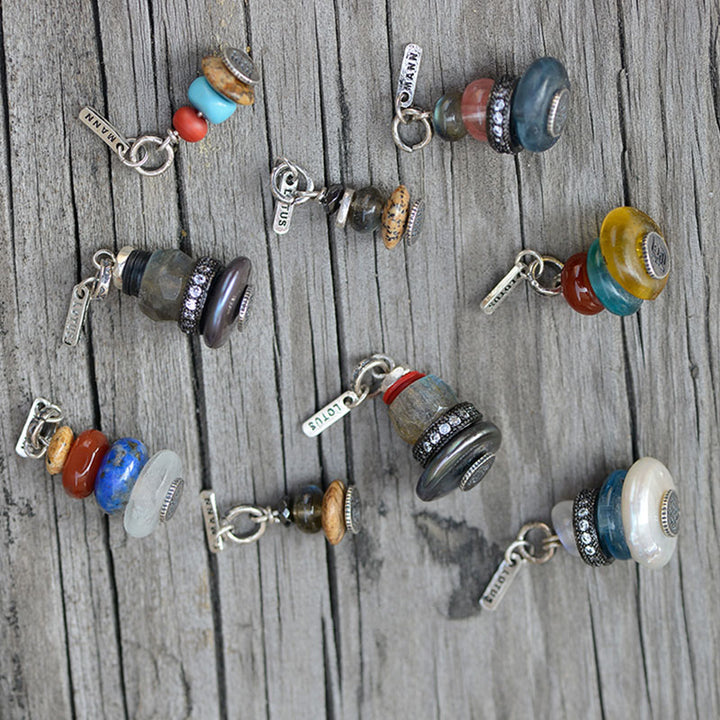 Collier pendentif calme en Buddha Stones Zen Cairn Labradorite Divers cristaux - image 2