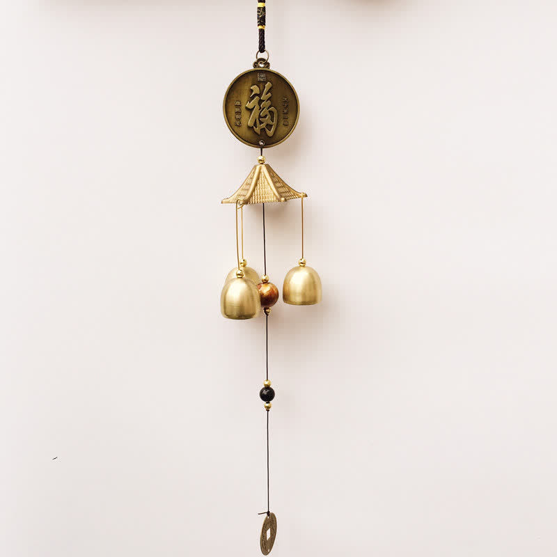 Buddha Stones Lettre de bénédiction Éléphant Bagua Pièce de bon augure Tenture murale Carillon Cloche Décoration de maison faite à la main - image 3
