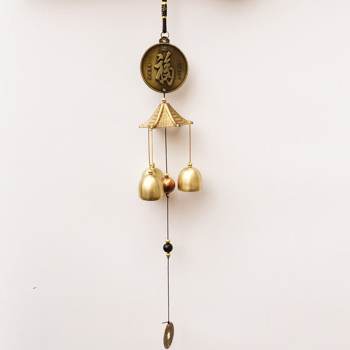 Buddha Stones Lettre de bénédiction Éléphant Bagua Pièce de bon augure Tenture murale Carillon Cloche Décoration de maison faite à la main - image 3