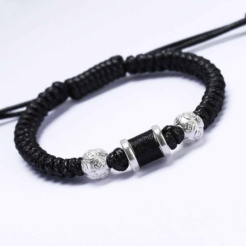 Bracelet en fil tressé avec perles en cuivre et argent sterling 999 de Buddha Stones
