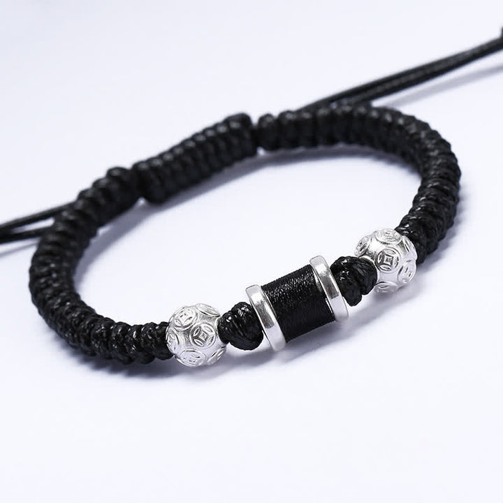 Bracelet en fil tressé avec perles en cuivre et argent sterling 999 de Buddha Stones