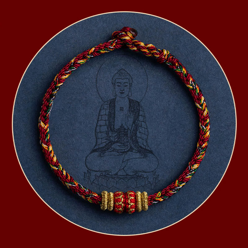 Bracelet en corde tressée fait main en Buddha Stones du zodiaque chinois du Tibet