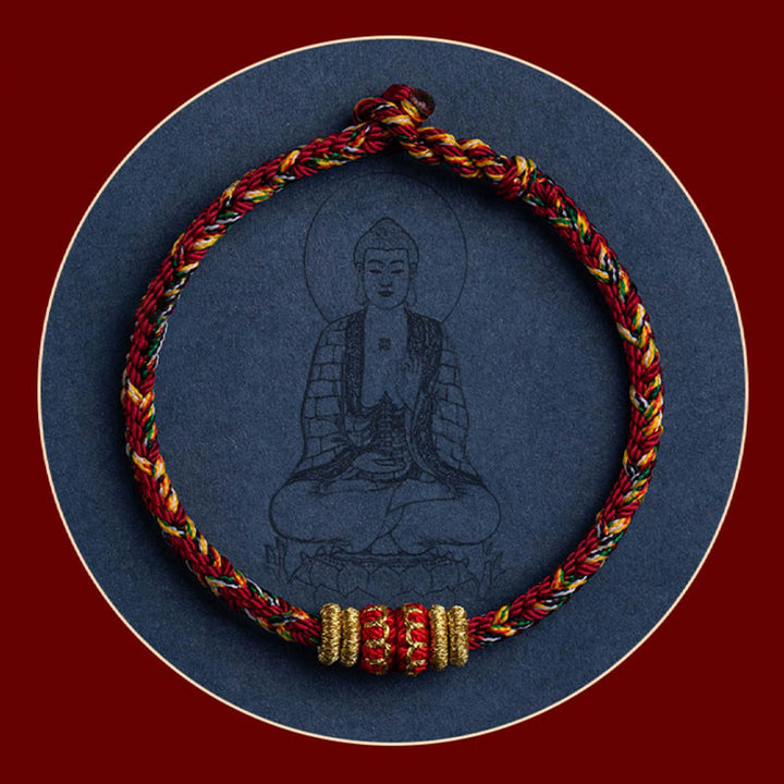 Bracelet en corde tressée fait main en Buddha Stones du zodiaque chinois du Tibet