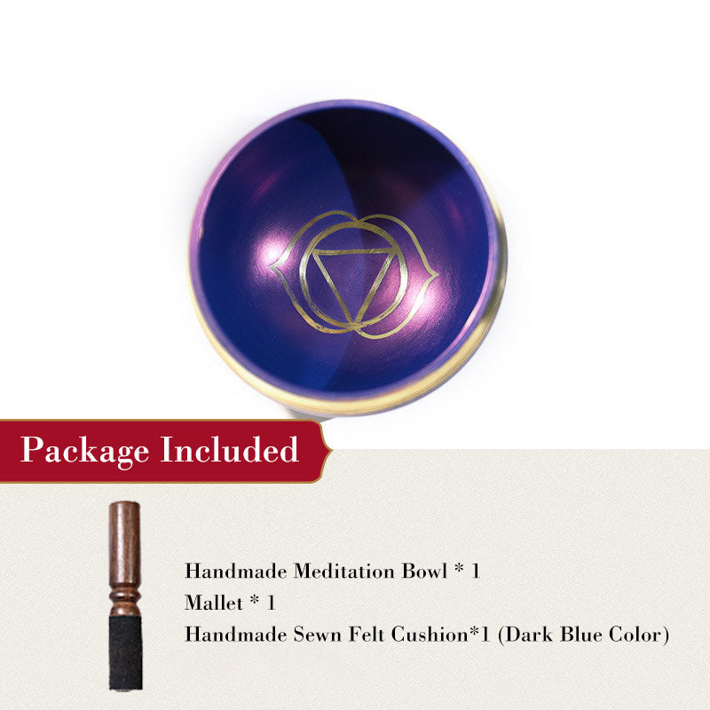 Bol chantant tibétain Buddha Stones fabriqué à la main pour la guérison des chakras et la méditation de pleine conscience - Bleu foncé - 3,15 po (8 cm) - image 10
