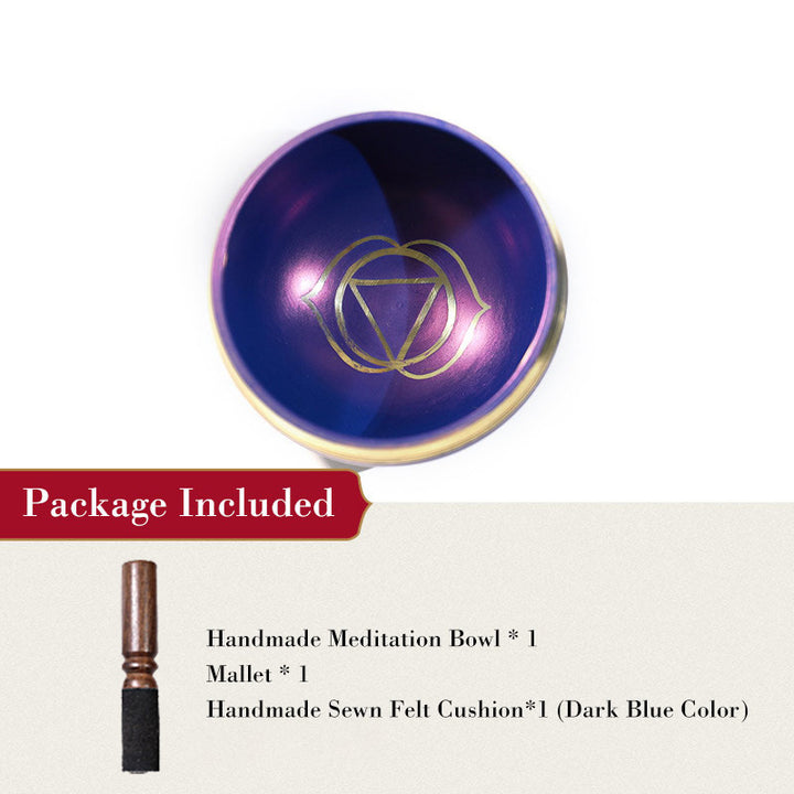 Bol chantant tibétain Buddha Stones fabriqué à la main pour la guérison des chakras et la méditation de pleine conscience - Bleu foncé - 3,15 po (8 cm) - image 10