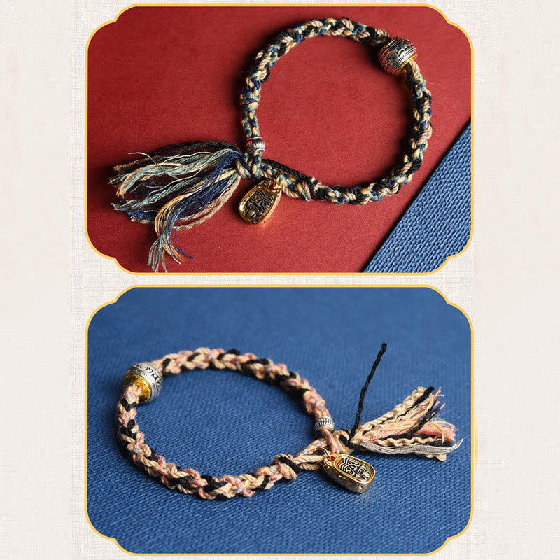 Buddha Stones Zakiram Déesse de la richesse Om Mani Padme Hum Bracelet fait main pour la paix