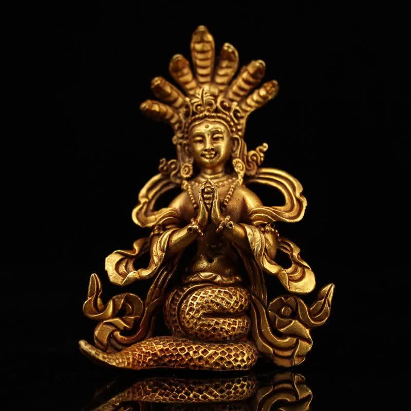 Statue décorative en cuivre de protection du bodhisattva Nagarjuna - image 6