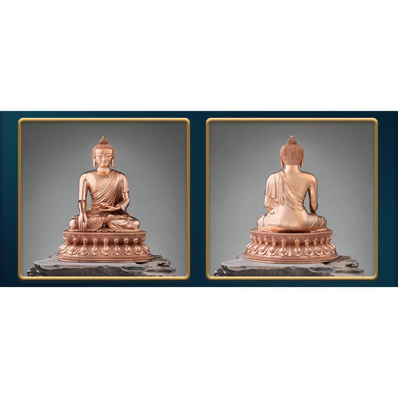 Statue de Bouddha de la sérénité de Gautama Shakyamuni en cuivre, décoration de la maison