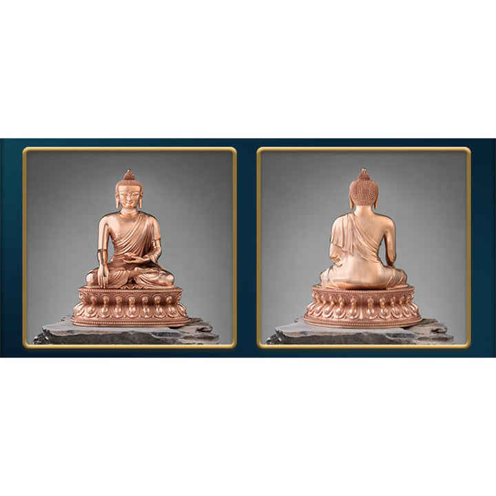 Statue de Bouddha de la sérénité de Gautama Shakyamuni en cuivre, décoration de la maison
