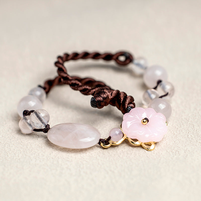 Bracelet de cheville apaisant en cristal rose La Fleur de l'Amour - image 5