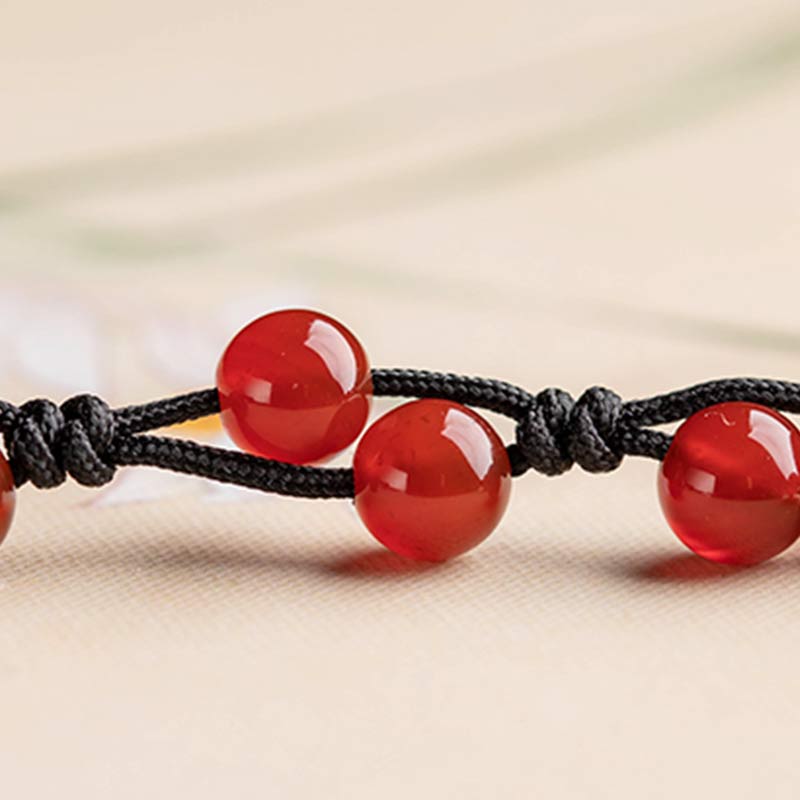 Bracelet calme en agate rouge, agate mousse et cinabre de Buddha Stones