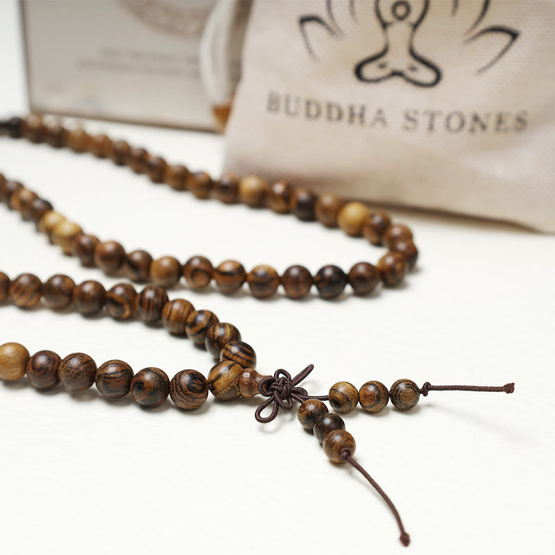 Bracelet Mala 108 Buddha Stones Prière Méditation Bois de Santal Élastique - image 23