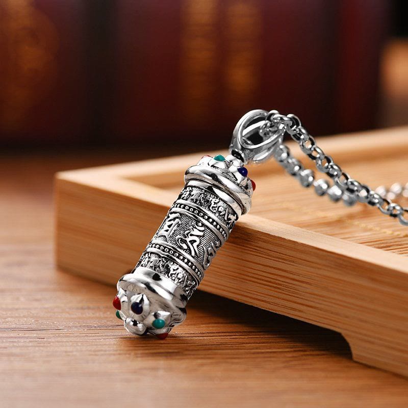 Buddha Stones Tibétain Om Mani Padme Hum Focus Collier Pendentif - image 2
