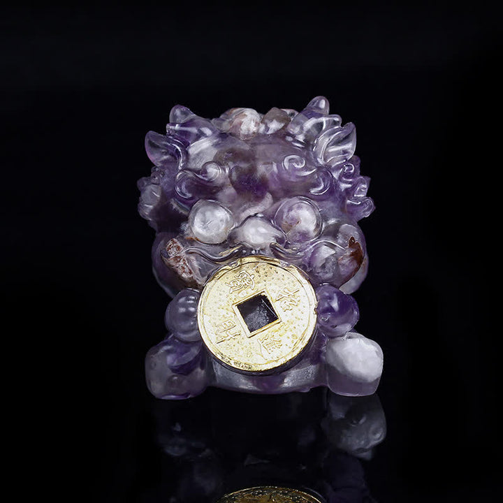 Buddha Stones faites à la main, jolie pièce d'or PiXiu, cristal Fengshui, énergie, richesse, fortune, décoration de la maison