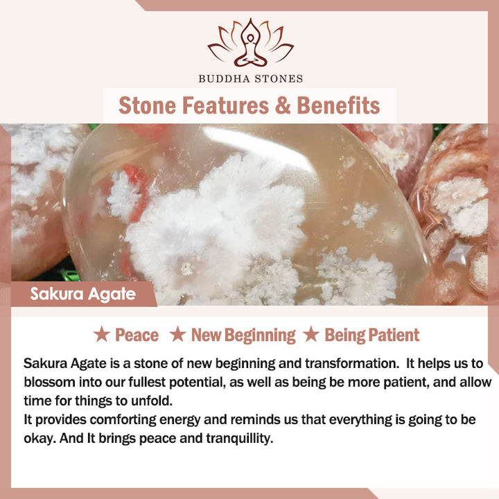 Bracelet de paix en agate Sakura naturelle