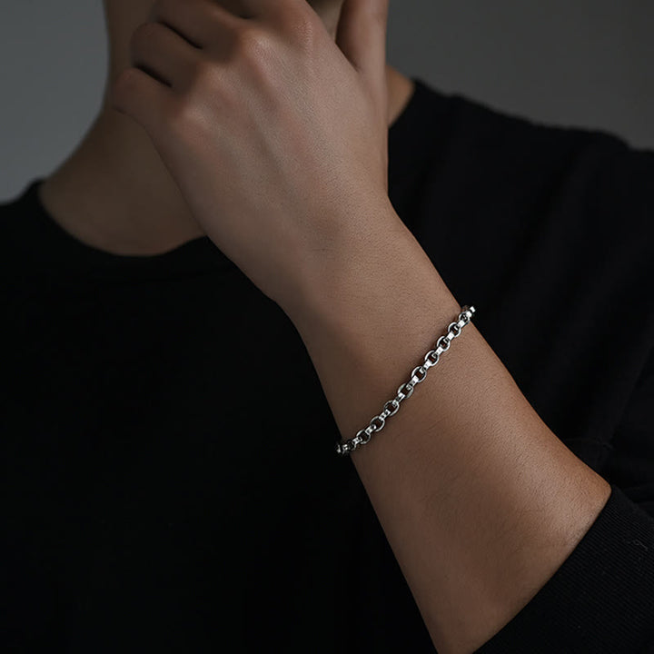 Bracelet en métal créatif sculpté Buddha Stones en argent sterling 925 Om Mani Padme Hum